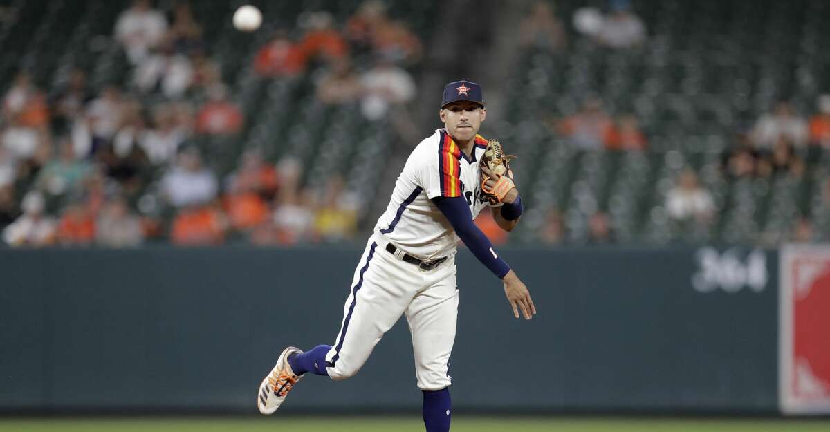 PHOTOS: Astros game-by-game Houston Astros shortstop Carlos Correa throws out Baltimore Orioles' Stevie Wilkerson at first during the ninth inning of a baseball game, Friday, Aug. 9, 2019, in Baltimore. (AP Photo/Julio Cortez) Browse through the photos to see how the Astros have fared in each game this season.