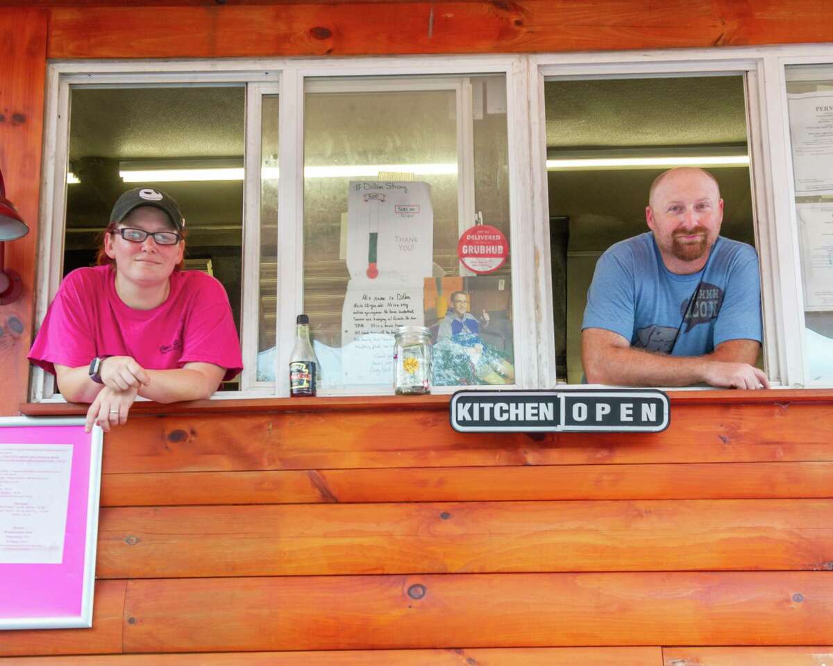Heather and Brian Valade, proprietors of the Curvy Girls Food Truck and Catering, while on Route 9 in Halfmoon on Friday, Aug. 16, 2019 (Jim Franco/Special to the Times Union.)