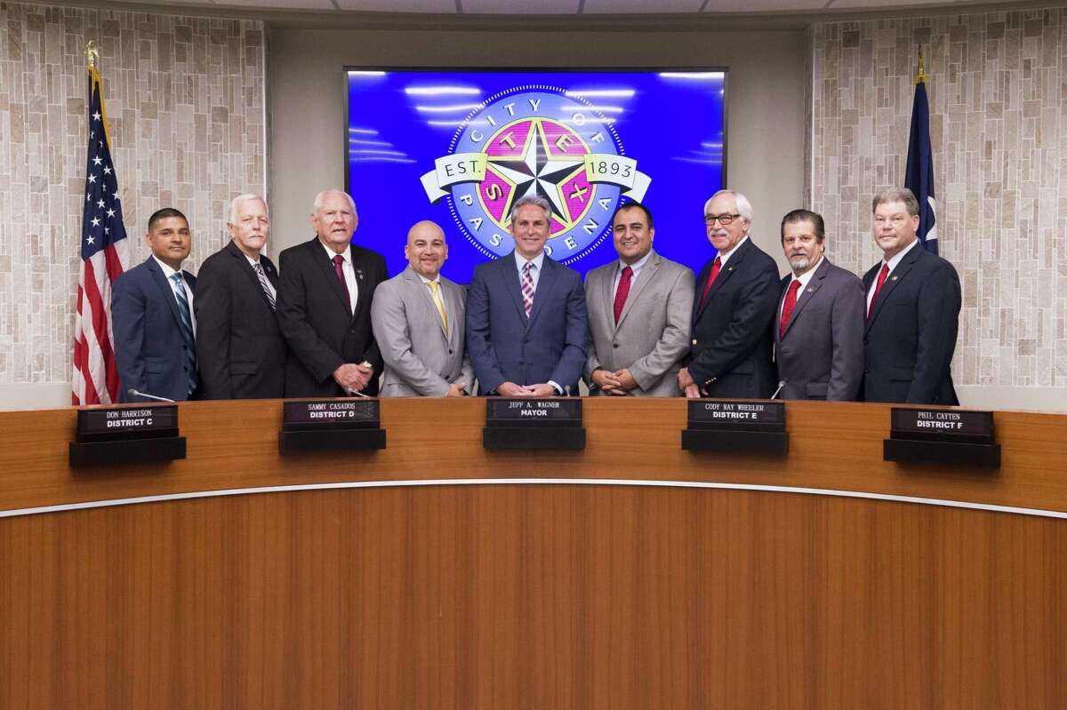 Pasadena City Council has been divided over the issue of who should be mayor pro tem, voting on Aug. 21 to elect Thomas Schoenbein of District H, right, and Cary Bass of District G, second from right, to the post, with each to serve one year in the position.