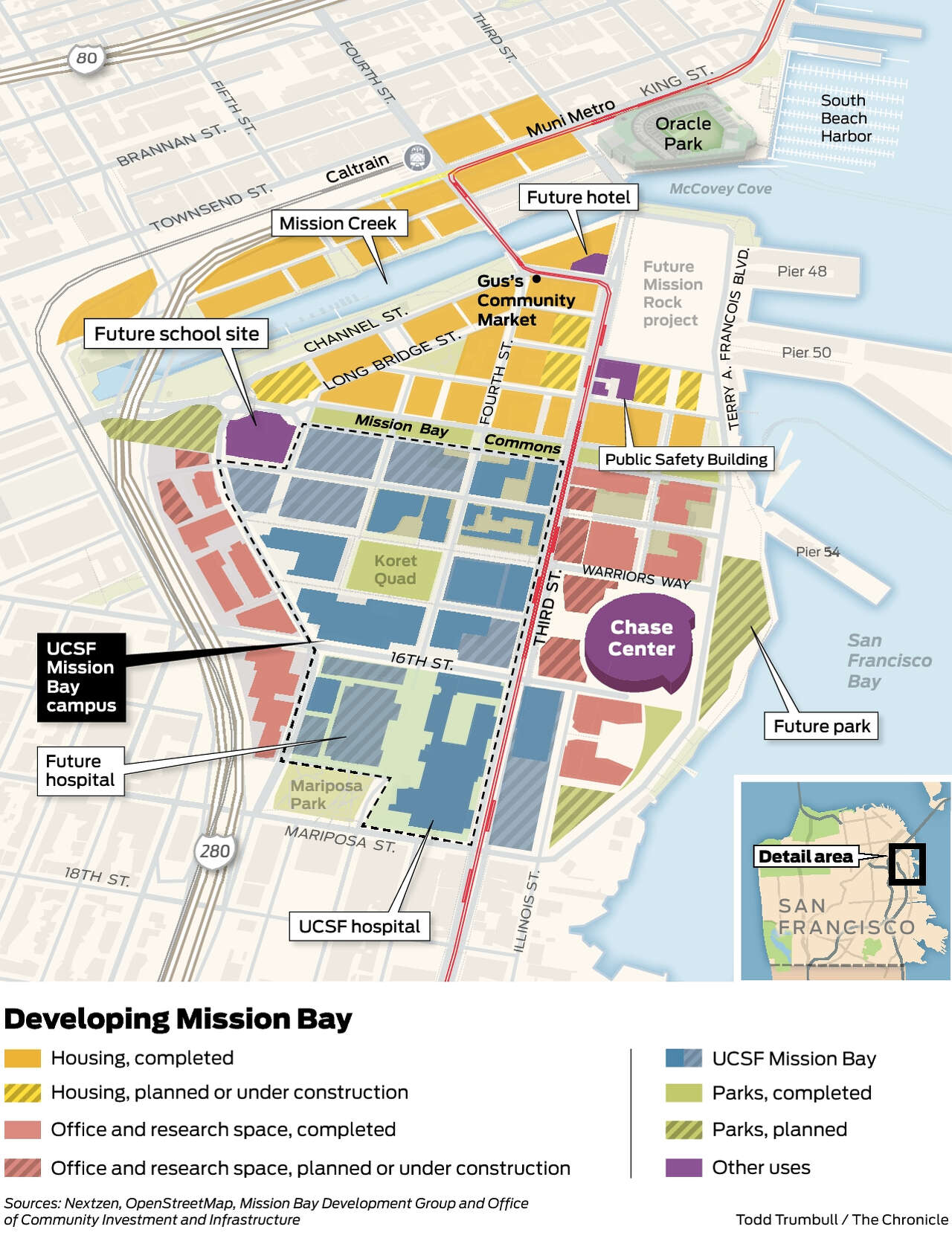 Ucsf Mission Bay Map Chase Center's Opening: Nearly 40 Years In The Works, Mission Bay Plan  Finally Realized - San Francisco Chronicle