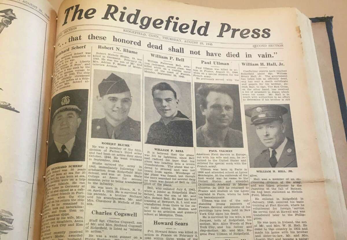 “...that these honored dead shall not have died in vain,” the top headline of the Ridgefield Press’ Victory Edition read on Aug. 23, 1945.