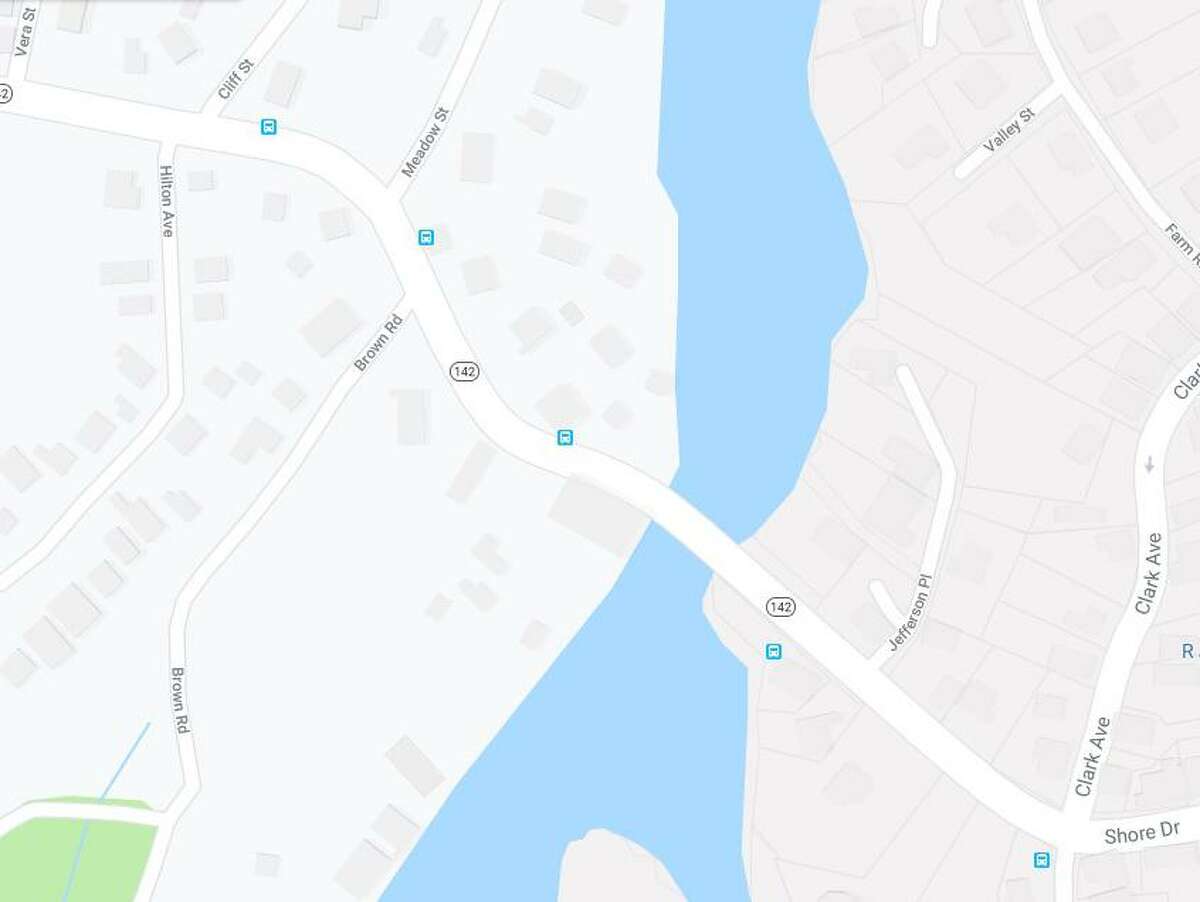 Part of Route 142 in Branford, Conn., is closed Friday, Aug. 23, 2019, because of a disabled tractor trailer.