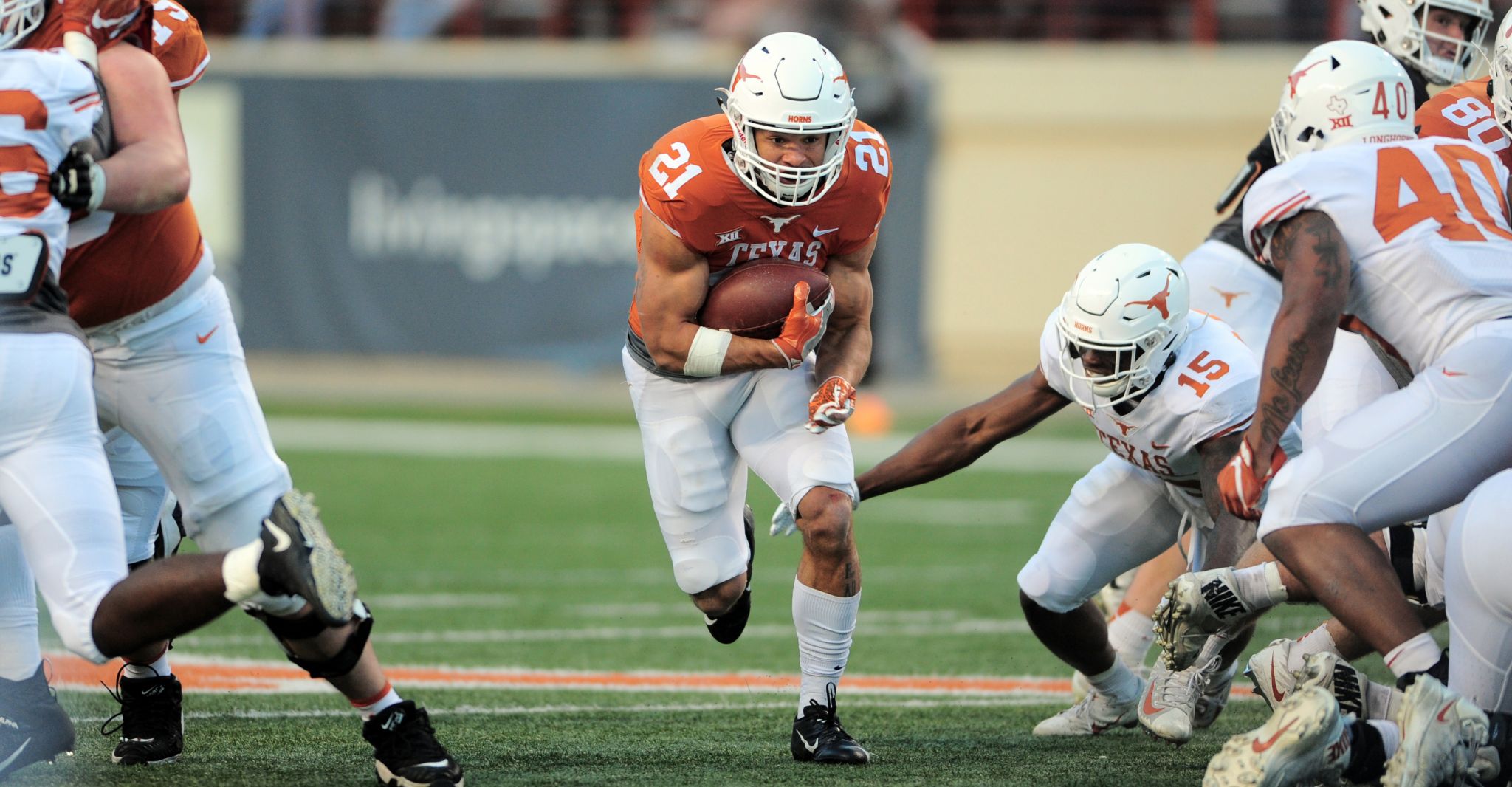 Texas RB Keaontay Ingram sidelined with ankle sprain