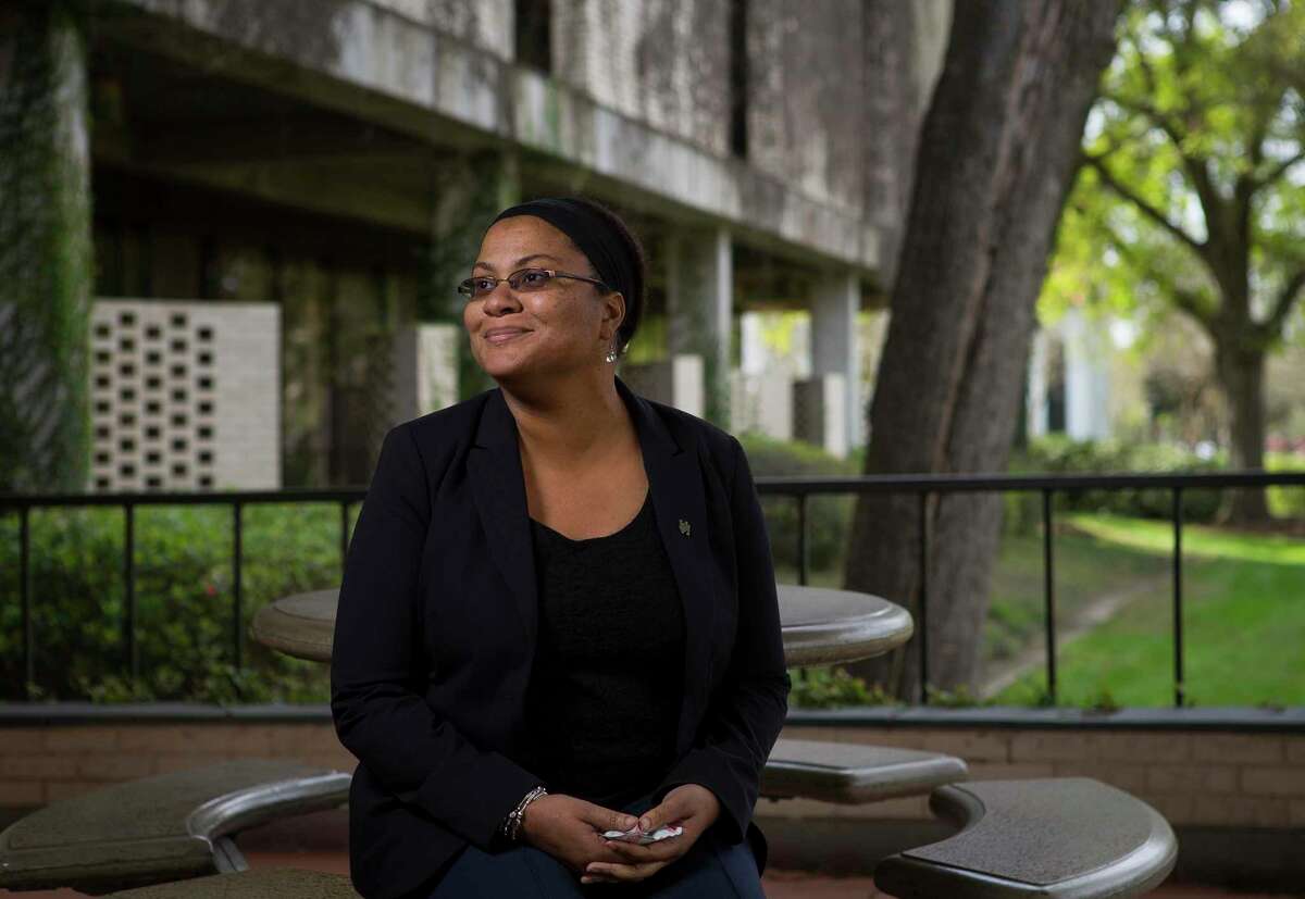 Dr. Raven Jones, director of the Urban Experience Program, has overseen a $17 million gift from Houston philanthropists and UH alumni Andy and Andrea Diamond. A new program will hire a liaison strictly dedicated to the the population of students who have aged out of foster care and will create a living-learning community for up to 5 students each year with financial assistance among other things. Photographed outside the UEP offices at the University of Houston on Tuesday, March 5, 2019.
