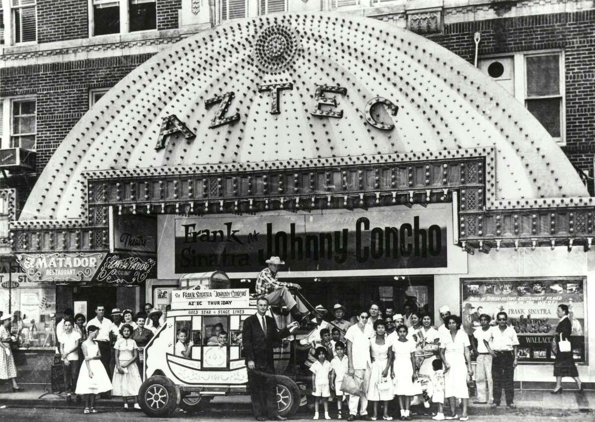 The Matador restaurant can be seen to the left of the Aztec Theater’s main entrance in this undated photo The Matador took over the location after it was vacated when the Old South Cafe closed in 1955.