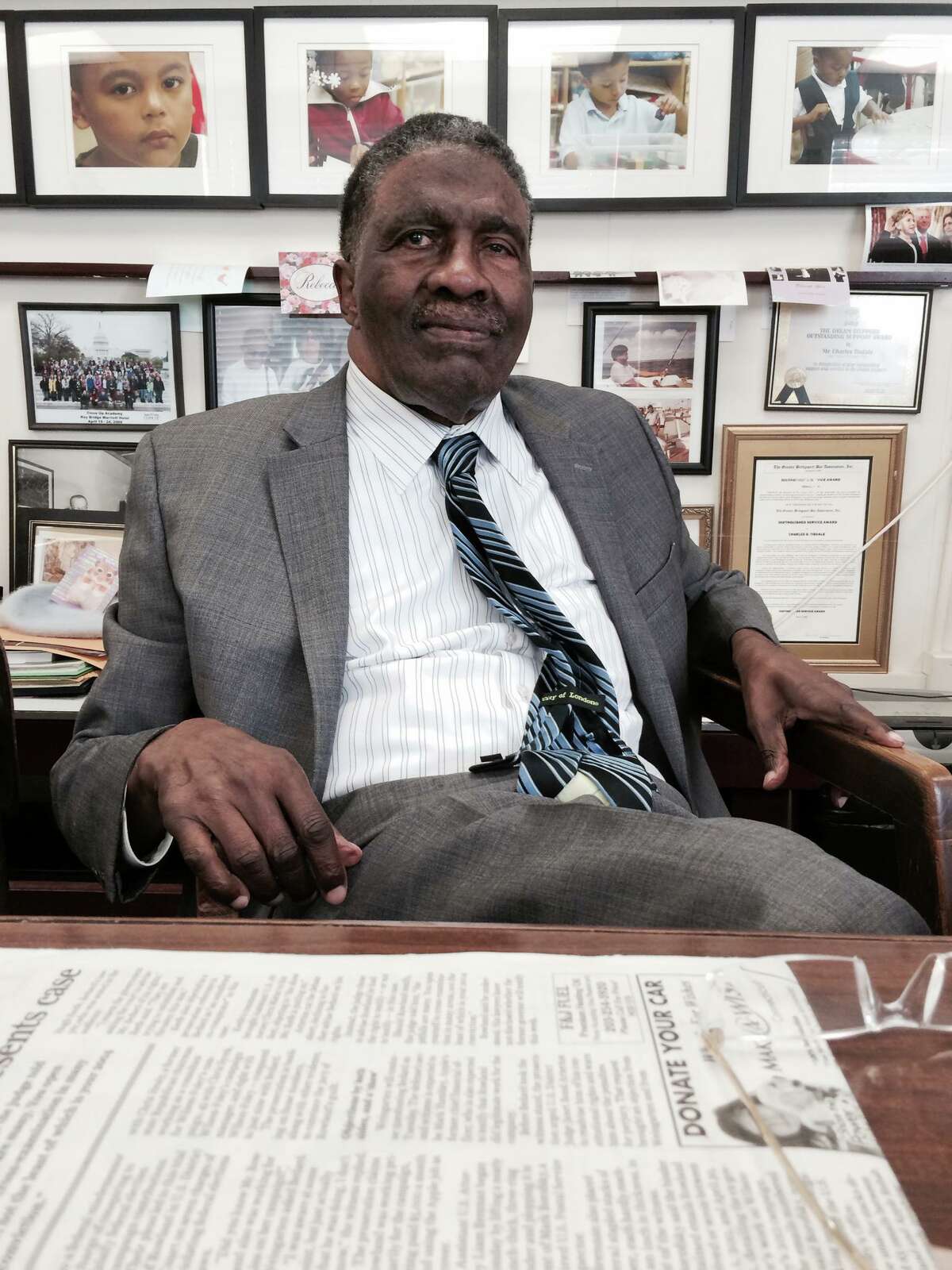 Charles Tisdale, the executive director of the multi-town anti-poverty agency ABCD Inc., in his Bridgeport, Conn., office on Sept. 16, 2014. Tisdale was a foot soldier in the fight for civil rights and desegregation back in the 1960s. He said that thanks to Connecticut’s “home rule” system of government, Bridgeport's schools remain as badly segregated as they were when the Brown vs. Board of Education ruling was made in 1954.