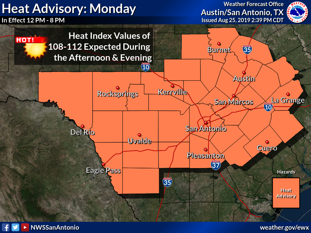 Heat index could reach 112 degrees Monday in San Antonio