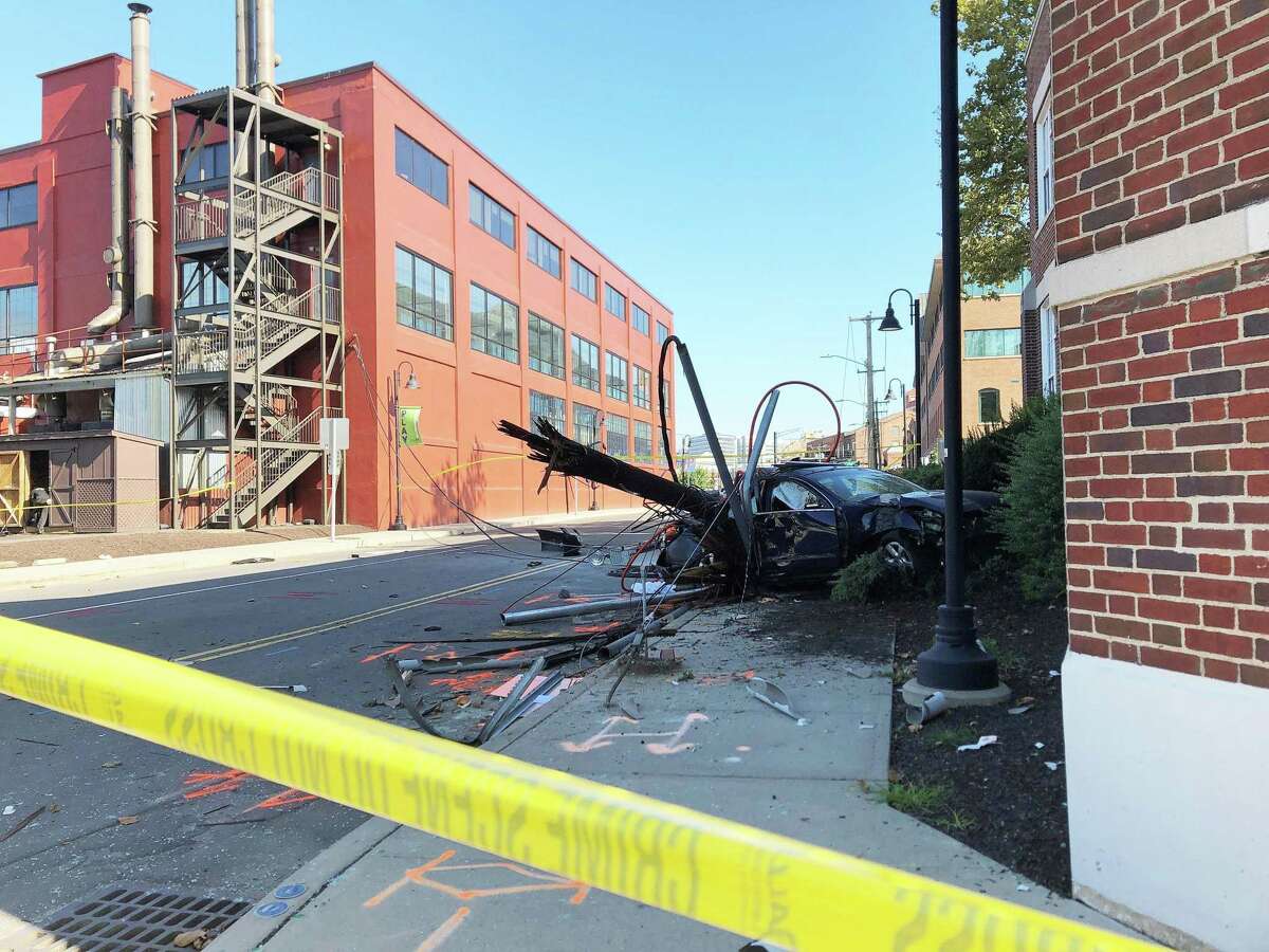 Two people were killed and two seriously injured after a one-vehicle crash on Canal Street in Stamford on Monday, Aug. 26, 2019.