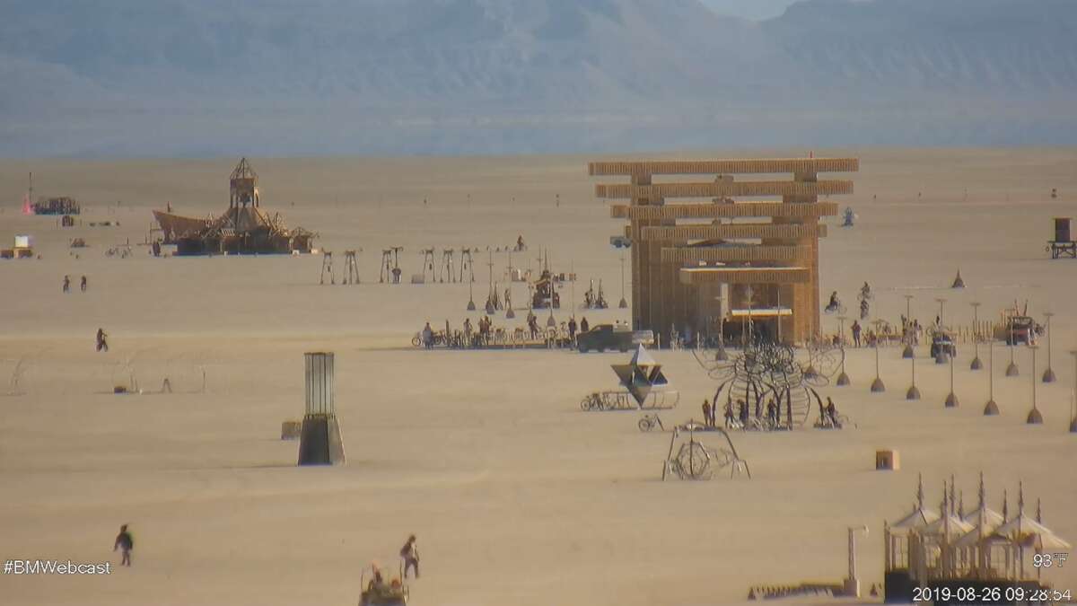FILE — Burning Man's 2019 live webcam captures the scene on the Playa in Nevada's Black Rock Desert. A man was pronounced dead in the Black Rock Desert Thursday.