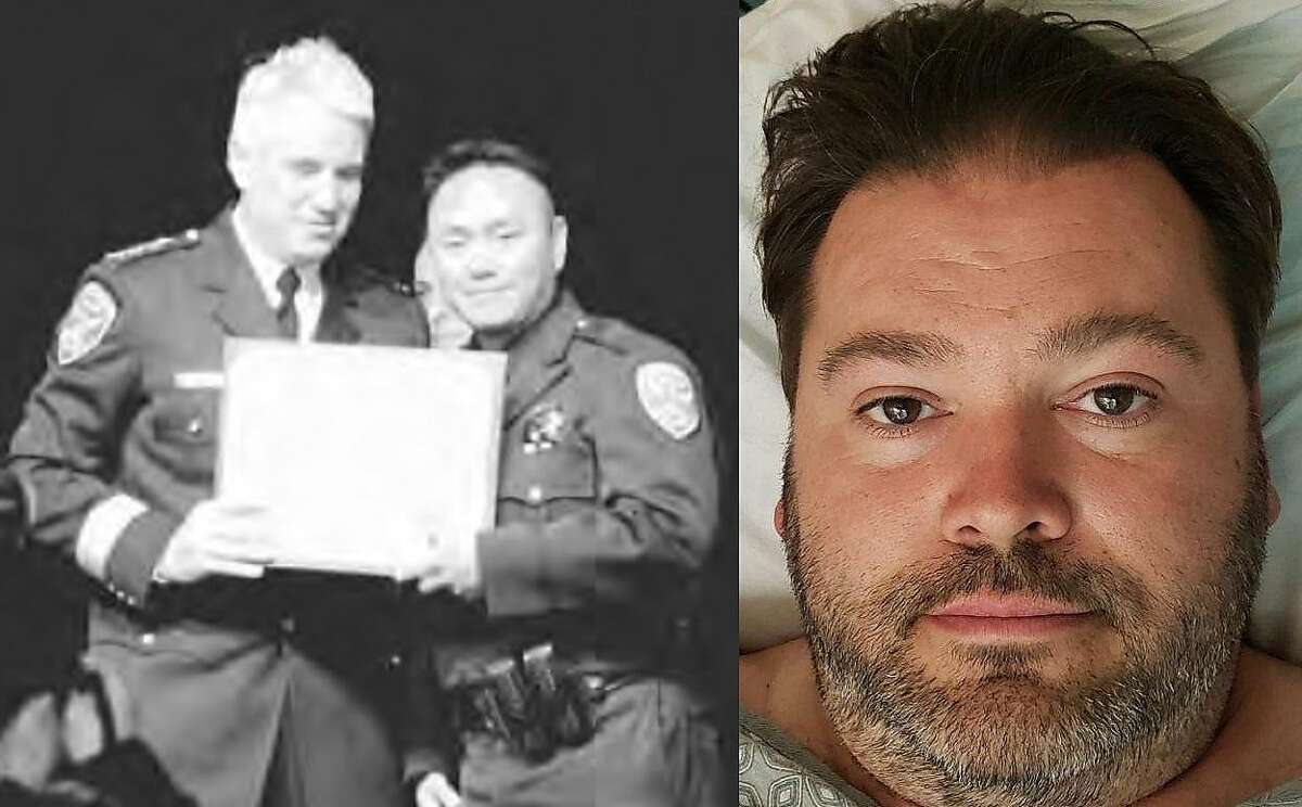 Officer Roderick Suguitan, left, received a medal of valor in 2010 for fatally shooting a man who allegedly charged police with a machete. While off-duty Sunday, Suguitan shot Thomas Vincent Whalen, 44, who was arrested on suspicion of assault with a rock.