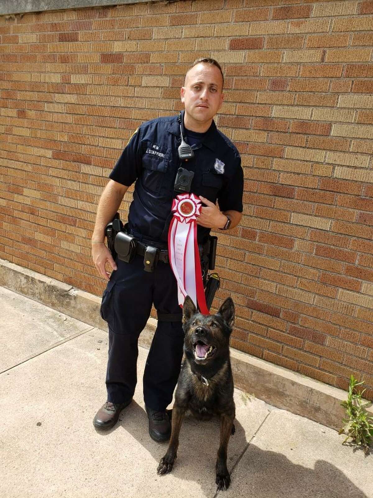 New Haven Police Officer Joseph Staffieri and his canine partner, Magnum, finished second in this year's Dream Ride Canine Challenge Saturday.