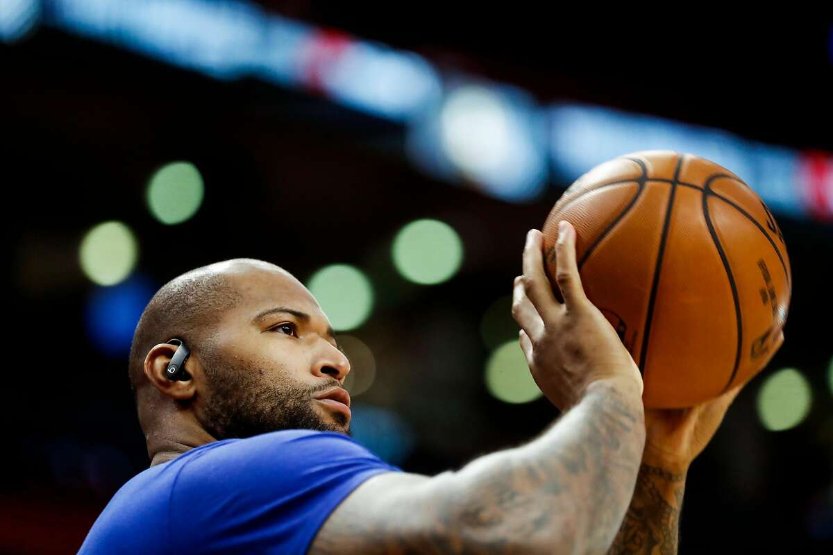 Golden State Warriors’ DeMarcus Cousins warms up before game 2 of the NBA Finals between the Golden State Warriors and the Toronto Raptors at Scotiabank Arena on Sunday, June 2, 2019 in Toronto, Ontario, Canada.