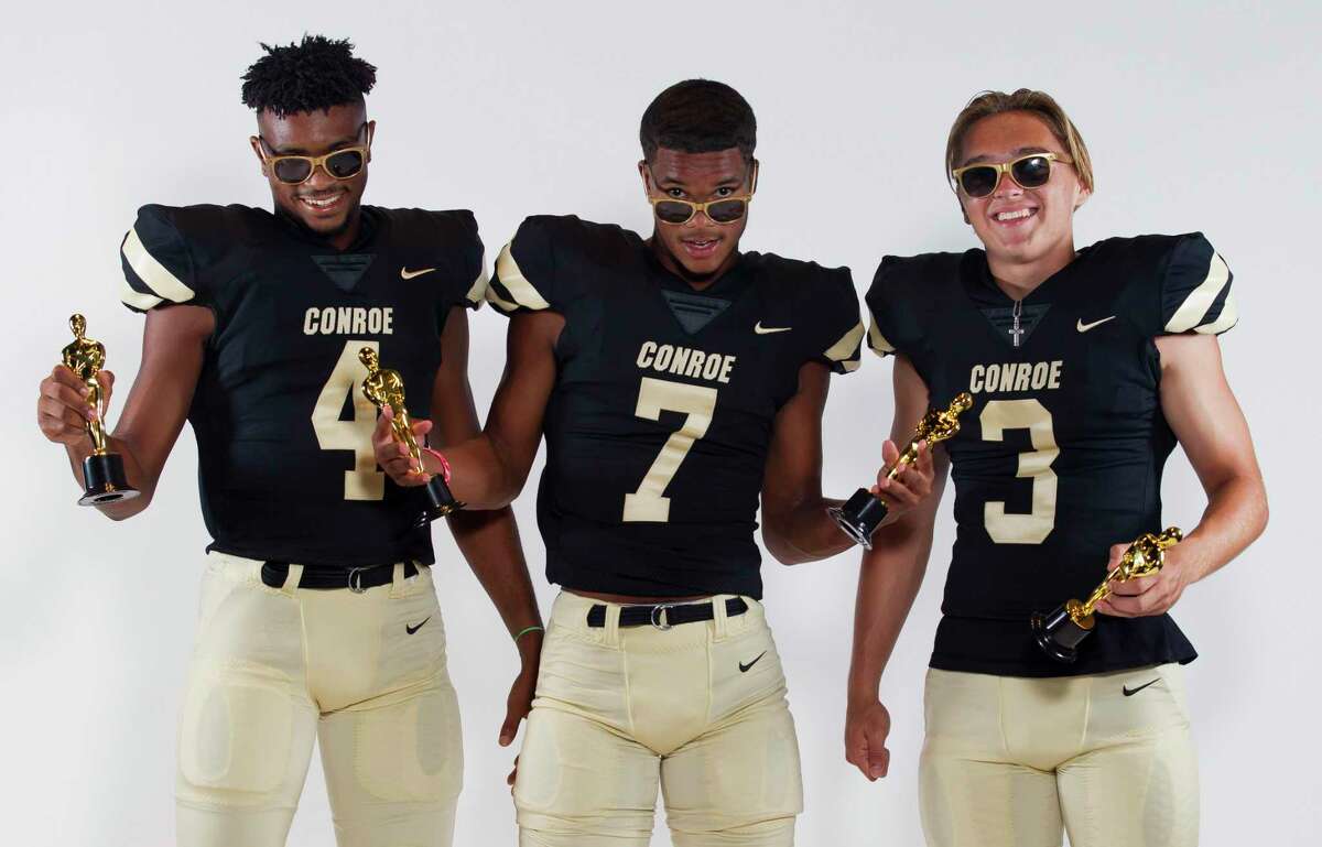 From left, Michael Phoenix II, Alex Morrison and Christian Pack of Conroe pose for a portrait at The John Cooper School on Saturday, July 27, 2019.