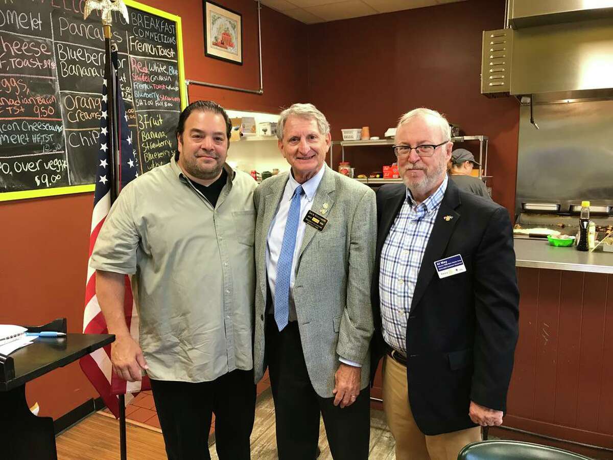 The North Haven Rotary Club was recently visited by Rotary District Governor Jack Solomon at the club's new meeting place, Breakfast Connections of North Haven. Those who are interested in joining Rotary can contact Membership Chair Paulette DeMaio at demaio@snet.net.