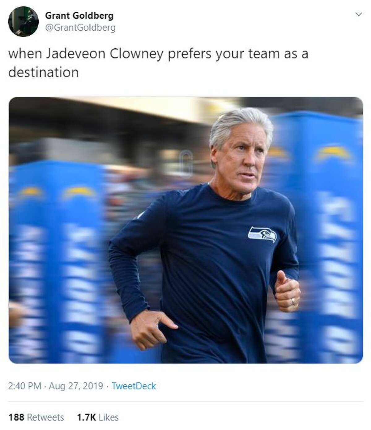 Trade rumors surrounding Texans pass rusher Jadeveon Clowney have sparked some hilarious memes.