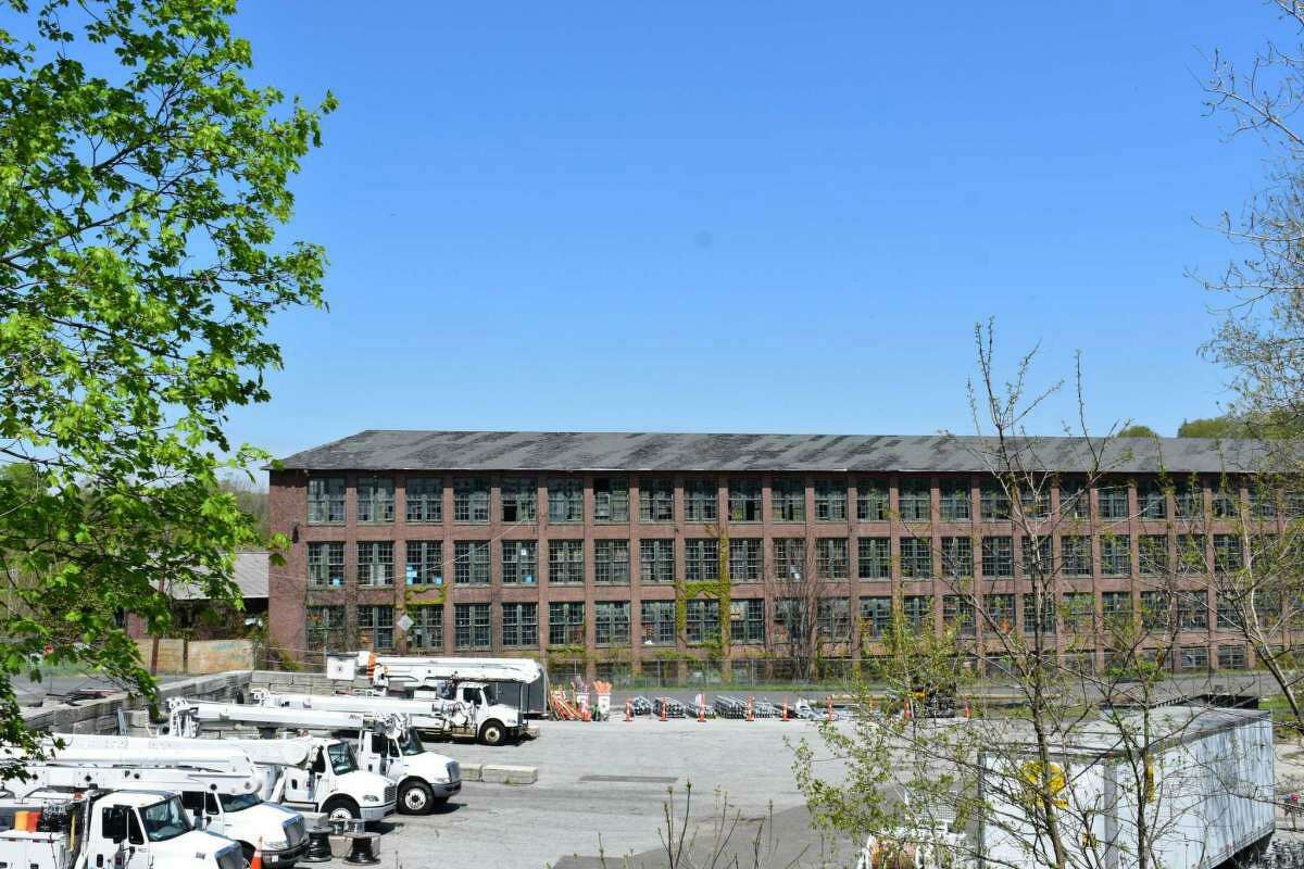 The Gilbert & Bennett wire factory in Redding, Conn., in May 2019. Ridgefield wants to use Redding’s Georgetown sewer district to support new development near the Branchville train station, but Redding has allocated its sewer capacity for revitalizing the wire mill property.