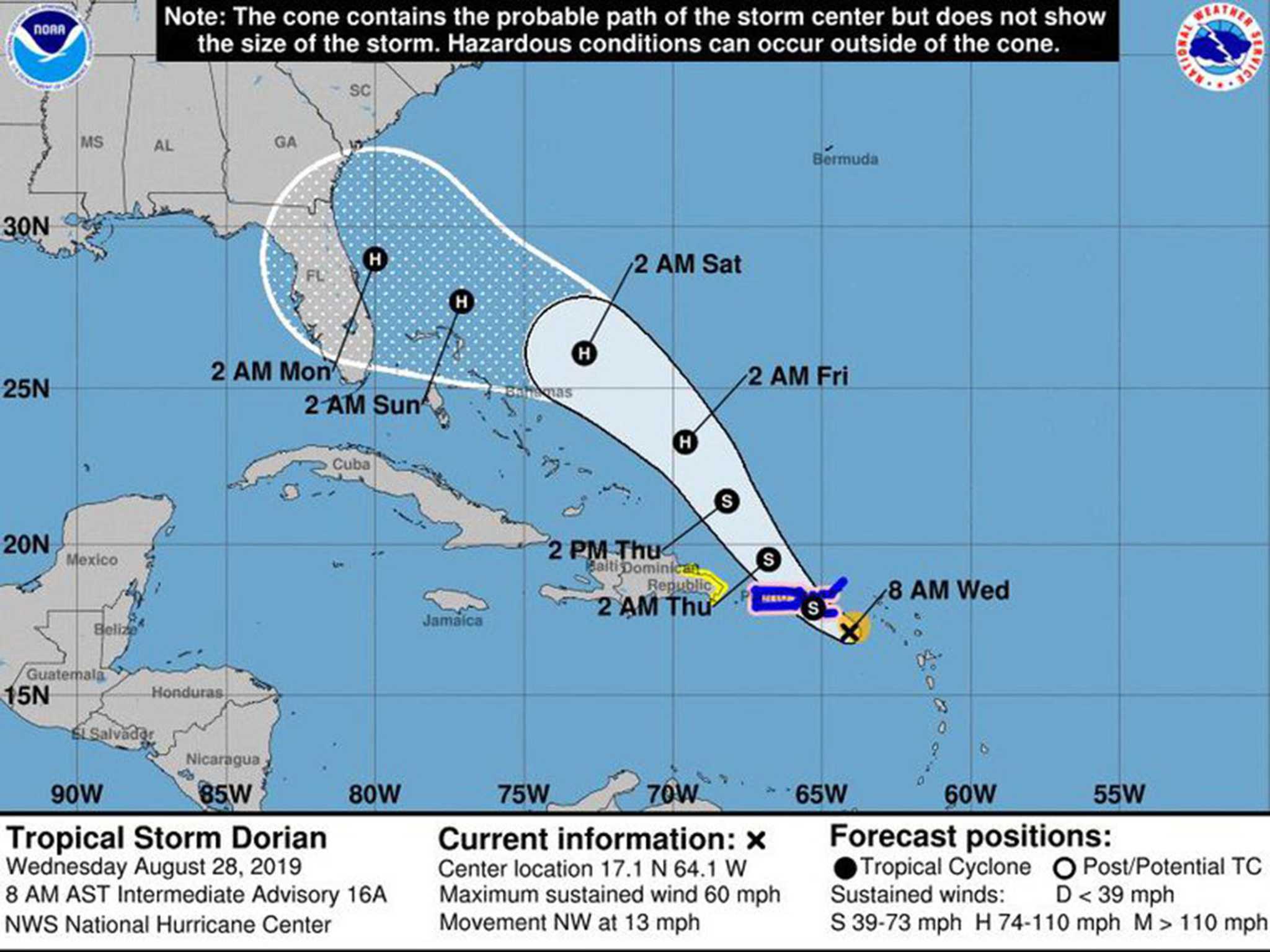 Track Dorian's path with this live hurricane tracker