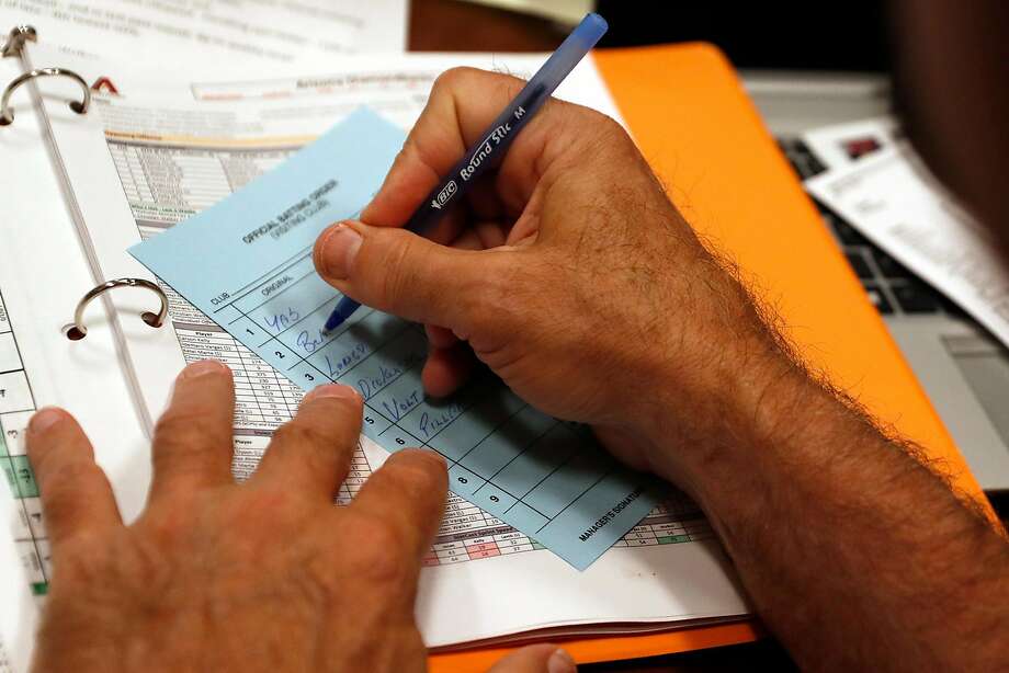San Francisco Giants' manager Bruce Bochy writes out the line up card in his office before 3-2 loss to Arizona Diamondbacks at Oracle Park in San Francisco, Calif., on Tuesday, August 27, 2019. Photo: Scott Strazzante / The Chronicle