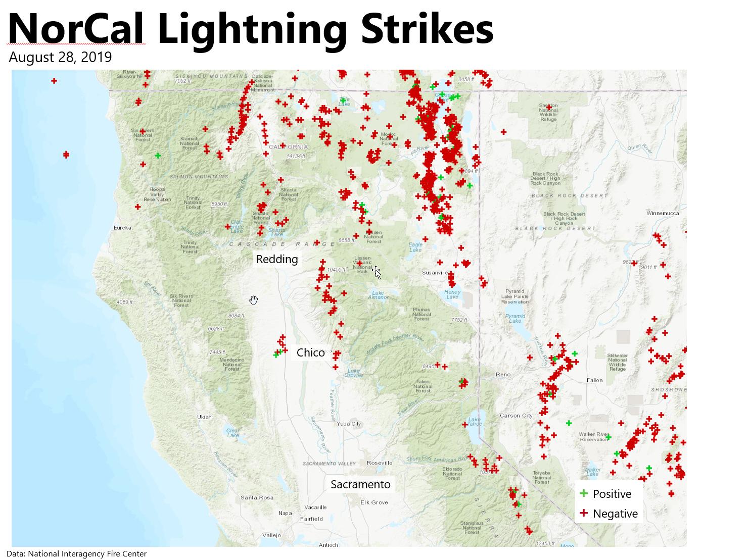 Lightning storms move across Northern California: See where strikes hit