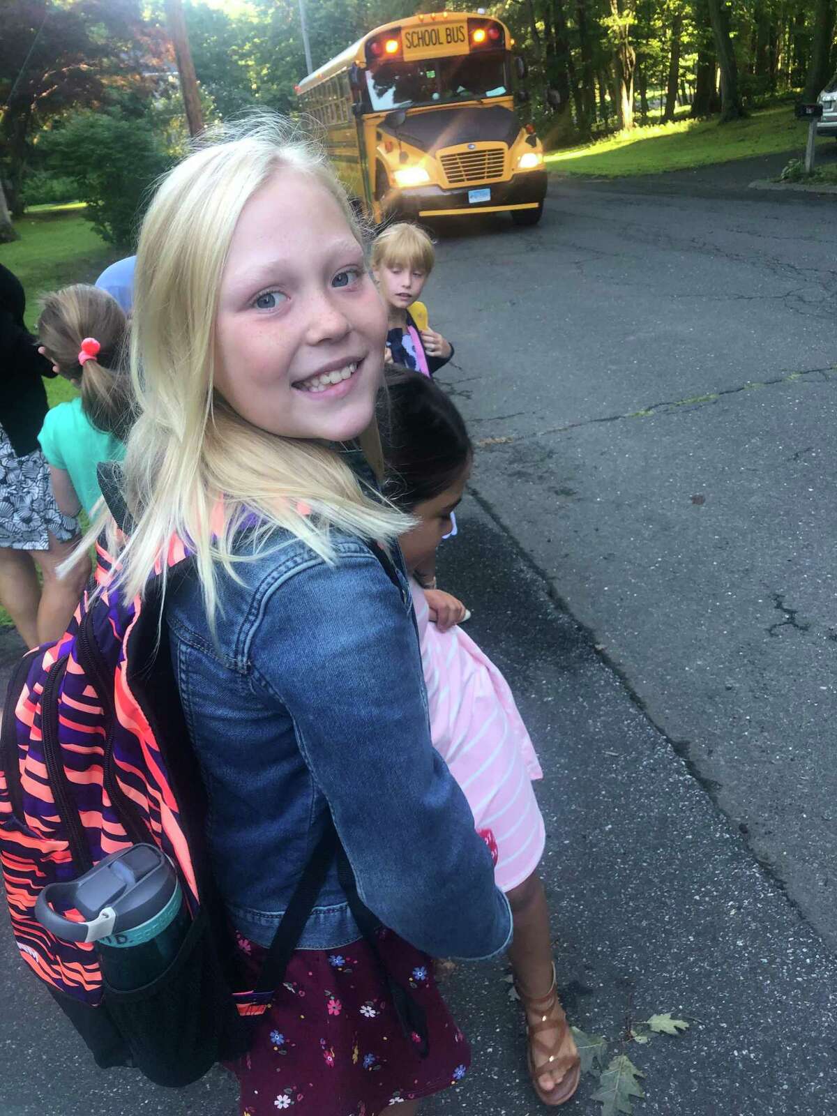 Fifth-grader Logan Doyle on her last first day at Booth Hill School.