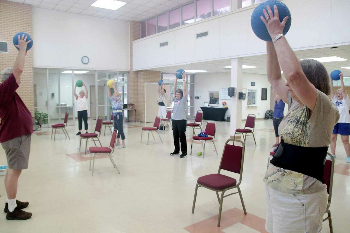 Senior adults participate in an exercise session at the Friendswood Activity Center. City officials say the 49-year-old, 8,000-square-foot center at 416 Morningside Drive is too small to meet needs. It hosts adult exercise classes, dance sessions and trivia and card games and includes a weight room. A bond package on the November ballot includes a $9 million bond proposition to design and construct a new facility.