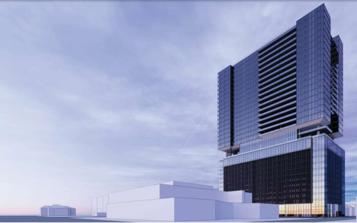 A rendering of a multifamily tower proposed in the Museum District.