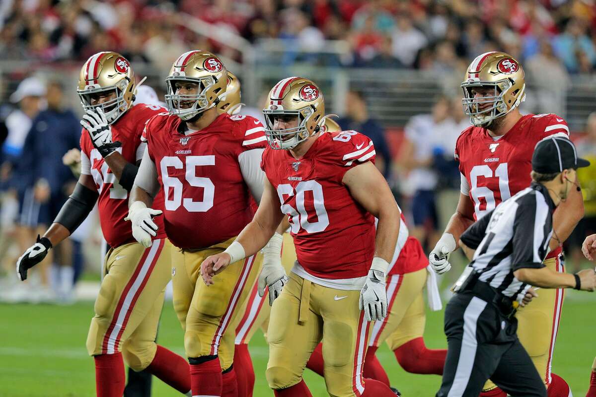 San Francisco 49ers offensive tackle Daniel Brunskill (60) in