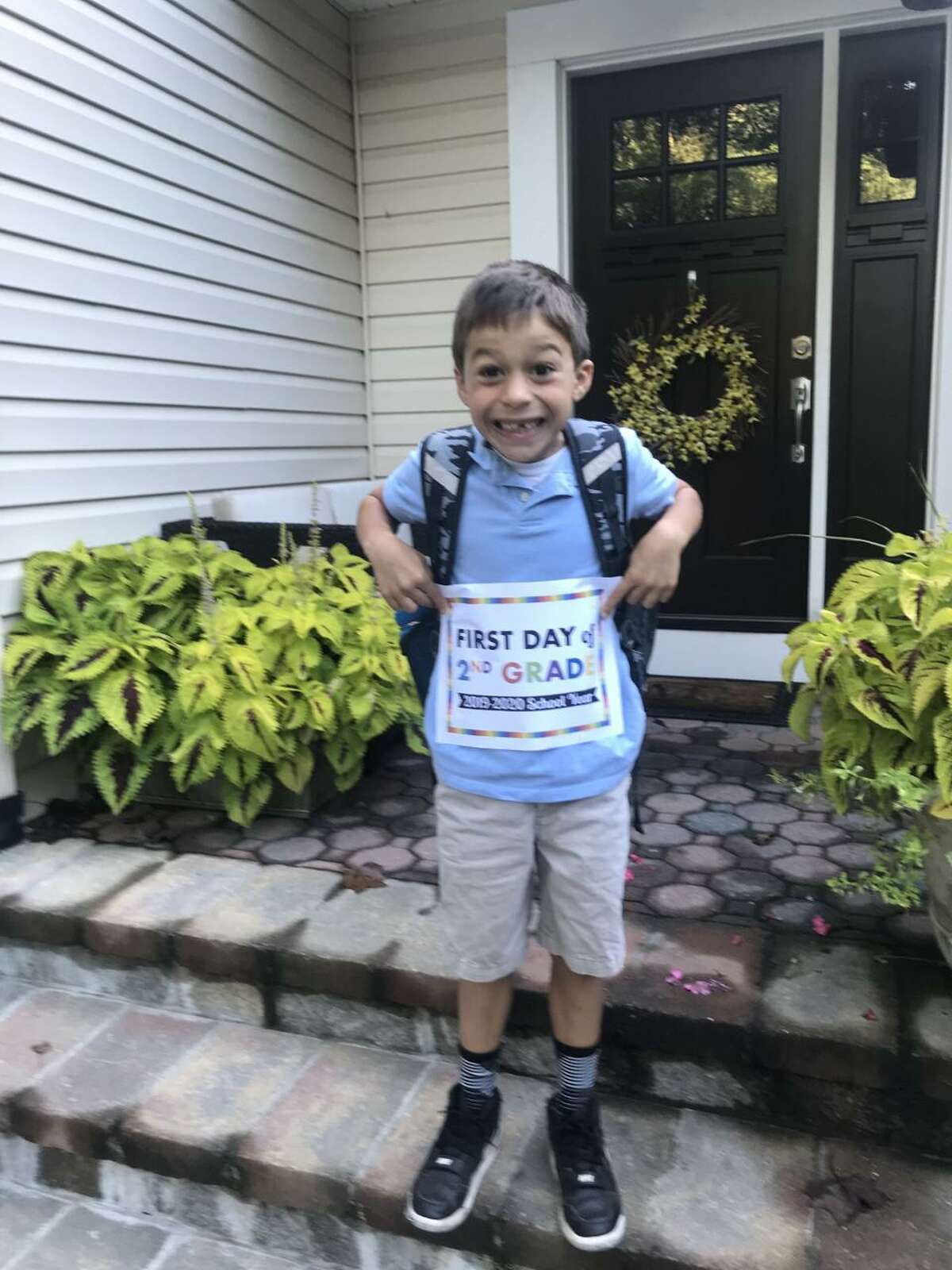 Dante Minella is looking excited to start second grade at Booth Hill School.