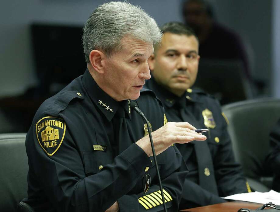 San Antonio Police Chief William McManus, shown in this 2019 photo, has given a seven-day suspension to a police detective this year after the detective contacted his estranged girlfriend, violating a direct order by a deputy chief. Photo: Bob Owen /Staff File Photo / ©2019 San Antonio Express-News