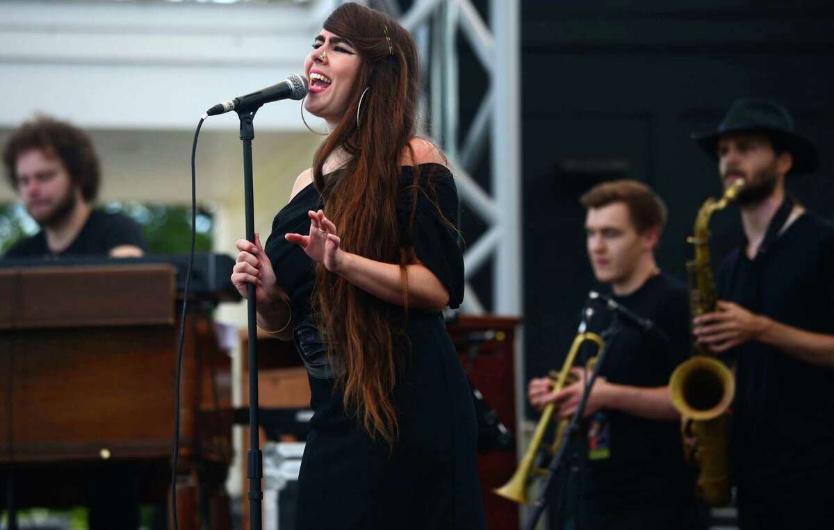 Kat Wright and her band perform during the Blues & Views Festival Saturday, August 31, 2019, at the Levitt Pavillion in Westport, Conn. A Fairfield County tradition since 2008, the festival continues Sunday and features a variety of established bands and soon-to-be-famous acts.