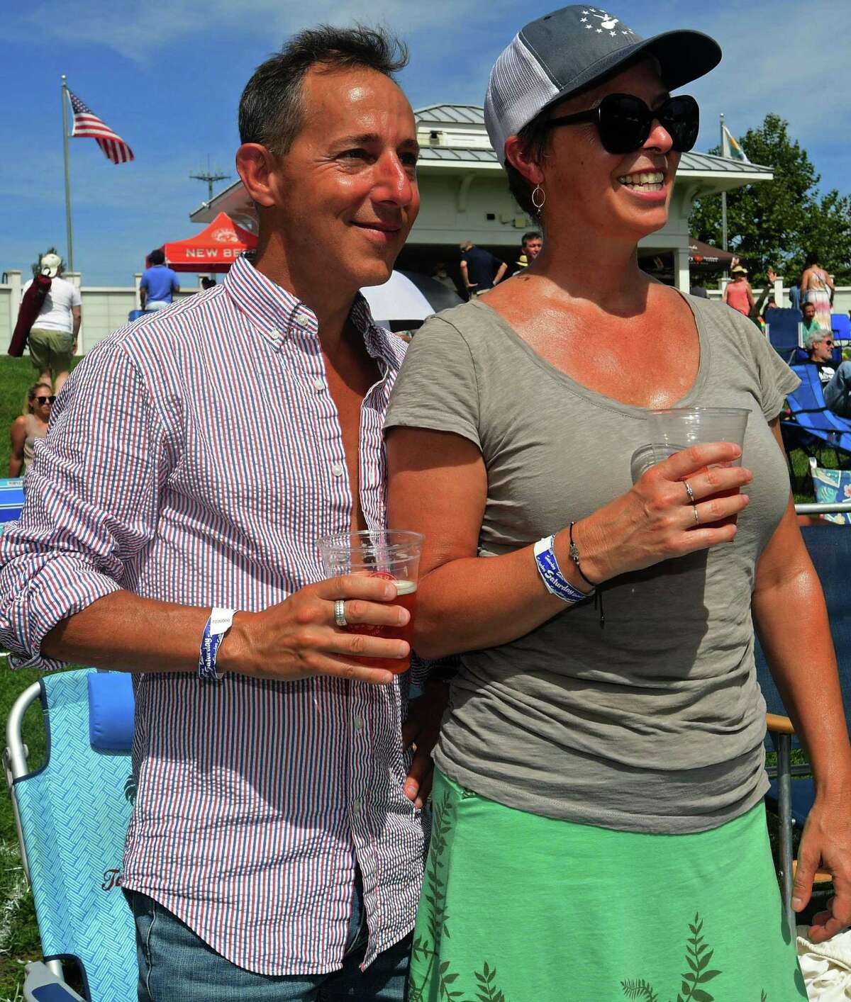Lou Weinberg of Westport and Carole Wolf of Fairfield attend The 12th annual Blues & Views Festival Saturday, August 31, 2019, at the Levitt Pavillion in Westport, Conn. A Fairfield County tradition since 2008, the festival continues Sunday and features a variety of established bands and soon-to-be-famous acts.