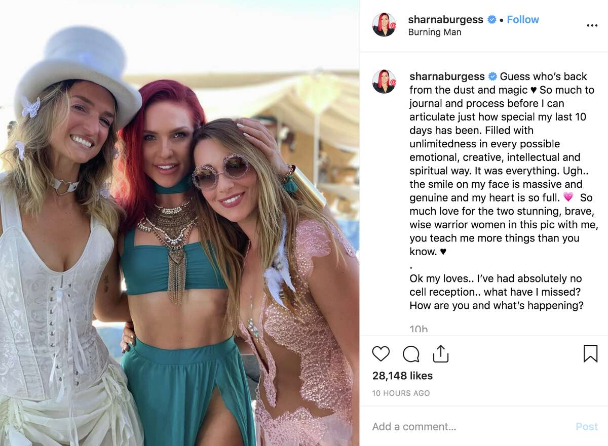 Sharna Burgess, recent winner of "Dancing with the Stars," made friends on the playa this year.