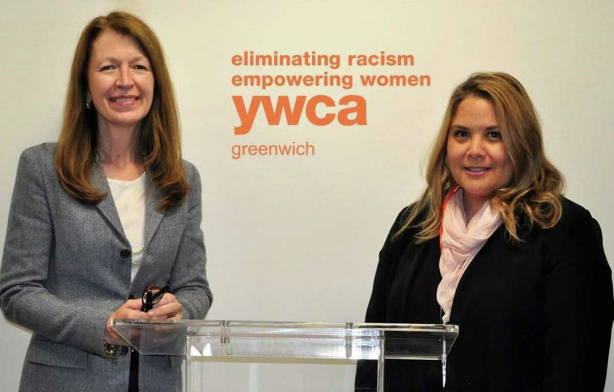 Mary Lee Kiernan, president and chief executive officer of the YWCA Greenwich, with Meredith Gold, director of domestic abuse services at the YWCA Greenwich, the town’s provider of domestic abuse services.
