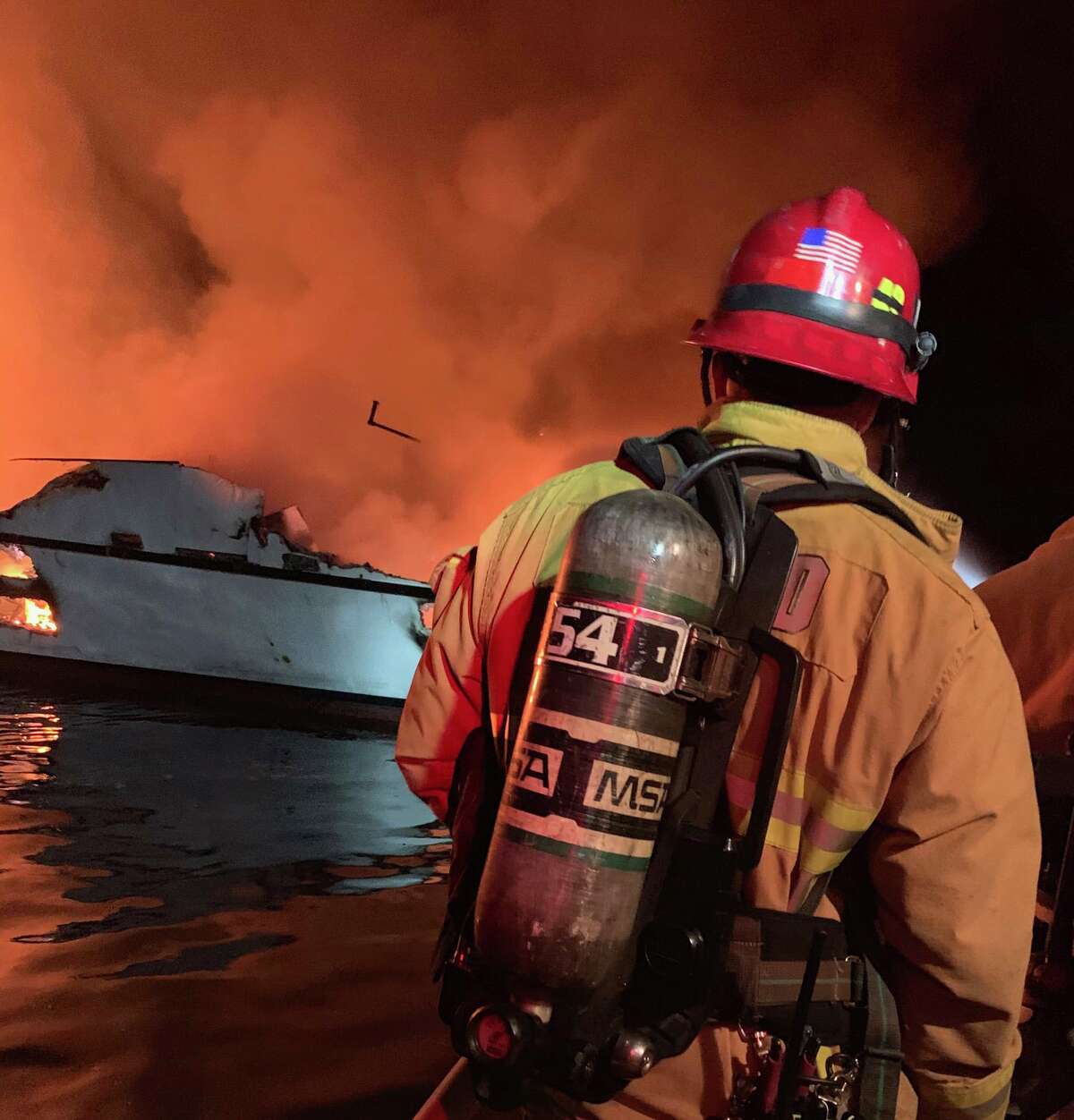 Dozens are missing after a fire on the Truth Aquatics dive boat, "Conception" near Santa Cruz island in Southern California's Channel Islands on Monday, Sept. 2, 2019.