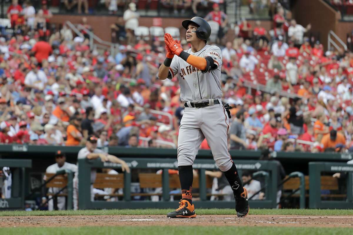 Mauricio Dubon of the San Francisco Giants bats against the Oakland