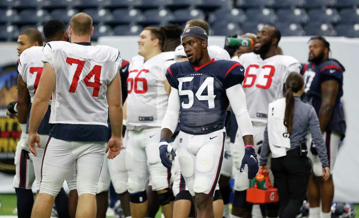 PHOTOS: Texans vs. Broncos  Newly acquired Houston Texans pass rusher Jacob Martin (54) during the Texans football practice at NRG Stadium, September 2, 2019, in Houston. >>>Look back at photos from the Texans' last game ... 