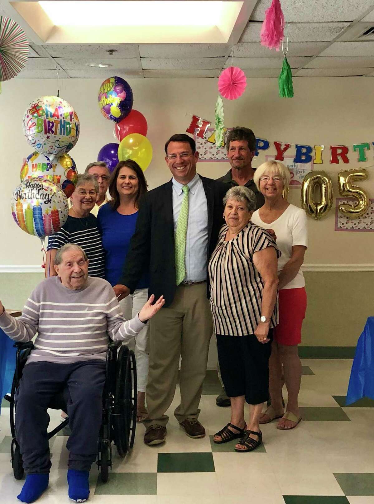 James Mottola celebrated his 105th birthday on Aug. 26, 2019 at Milford Health & Rehabilitation Center with friends, family and Milford’s Mayor Benjamin Blake.