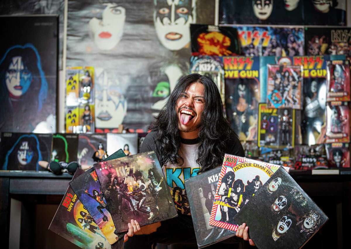 Jules Gabriel Flores, drummer for the local band Over the Top, has a huge collection of Kiss memorabilia he has collected over more than 20 years.