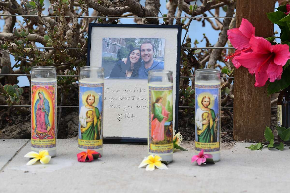 A message reading in part "I love you Allie" adorns a makeshift memorial for the victims of a scuba diving boat fire, on September 3, 2019, in Santa Barbara, California. - Authorities on Tuesday suspended the search for survivors of a scuba diving boat disaster in Santa Cruz Island off the California coast after recovering 20 bodies and spotting another four to six trapped in underwater wreckage. The bodies of 11 women and nine men were transferred to coroner offices following the disaster on September 2, when the 75-foot (23-meter) Conception caught fire and sank with passengers trapped below deck by the roaring blaze. (Photo by FREDERIC J. BROWN / AFP)FREDERIC J. BROWN/AFP/Getty Images
