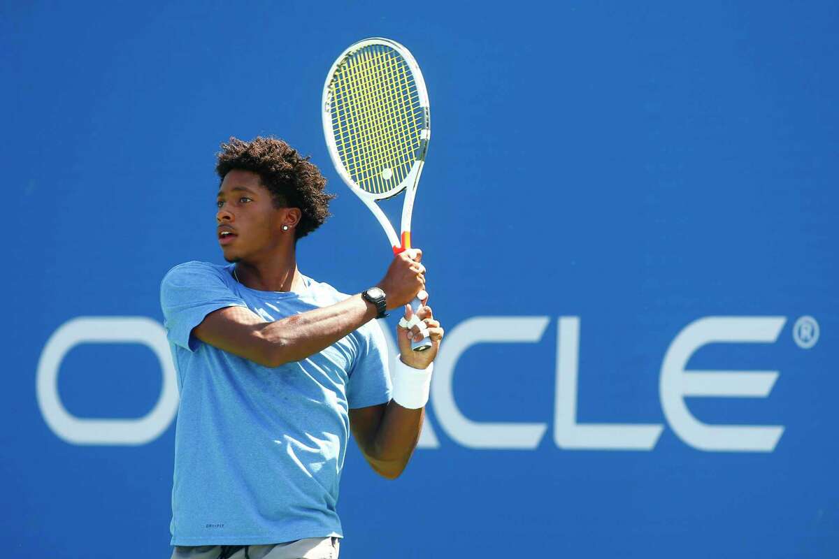 New Haven native Roy Smith at the Oracle Challenger Series event at Yale. Smith advanced with a three-set win over Felix Corwin Tuesday.