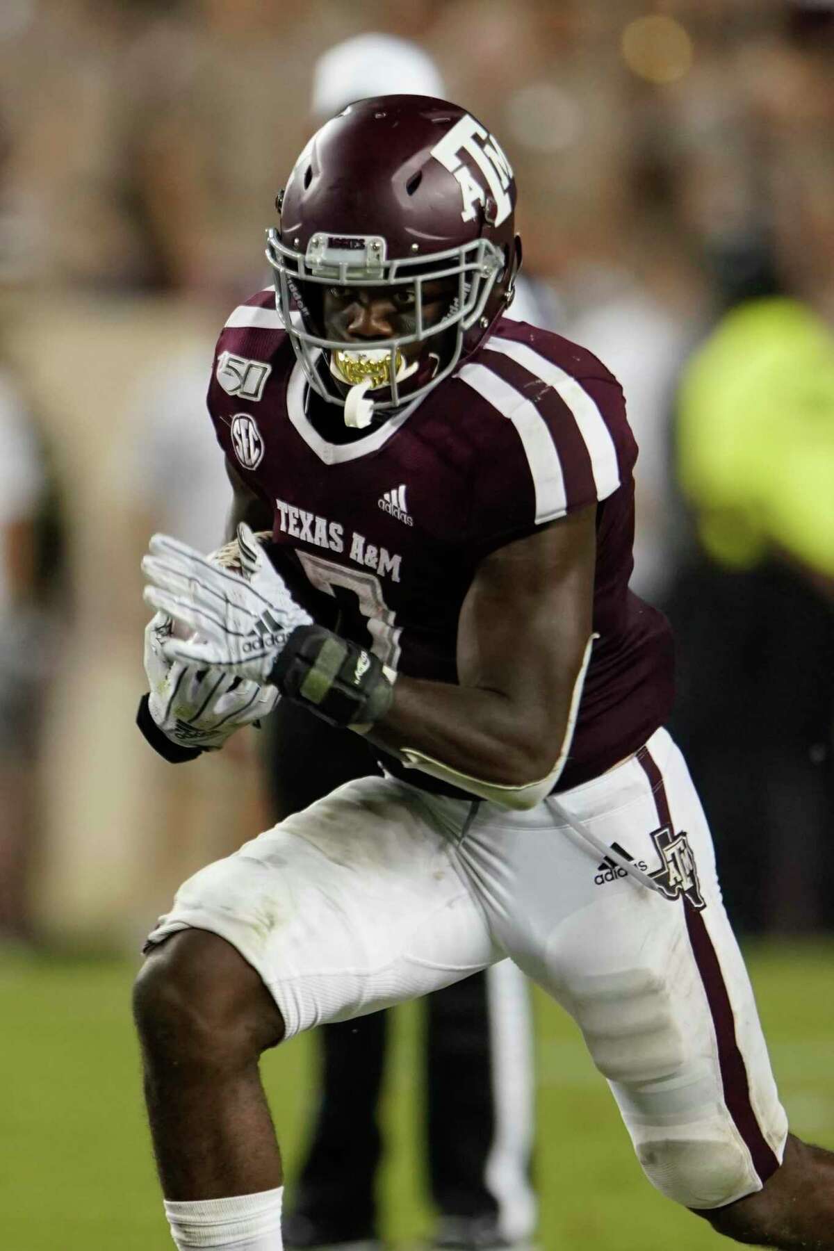 October 6, 2017: Texas A&M Aggies running back Trayveon Williams (5) during  the NCAA football game between the Alabama Crimson Tide and the Texas A&M  Aggies at Kyle Field in College Station