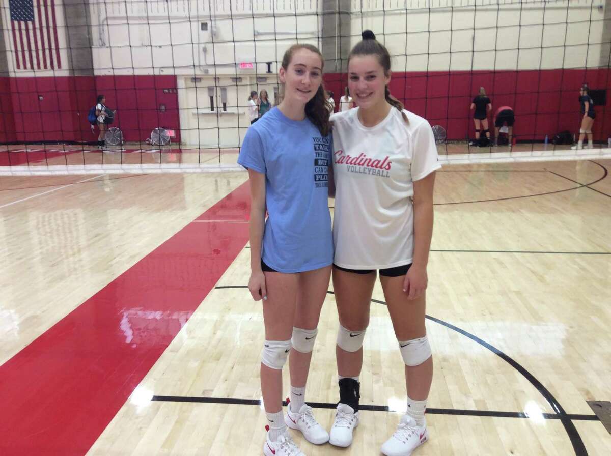 Ciara Munnelly, left and Lilly Saleeby are captains of the Greenwich High girls volleyball team.