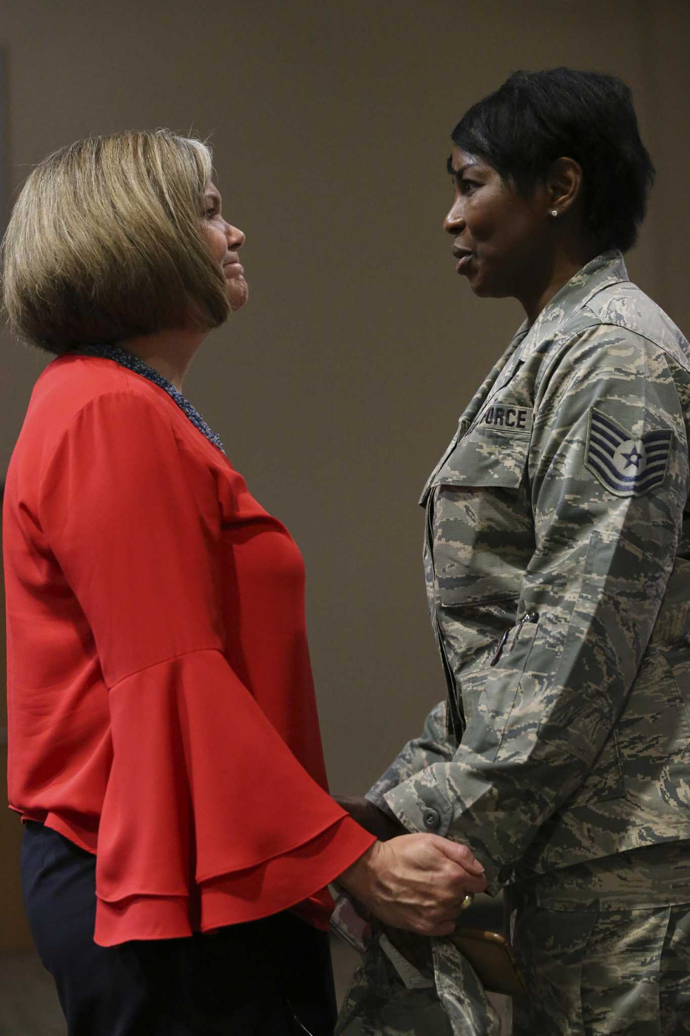 Air Force audiences in San Antonio hear how suicide tore up a family