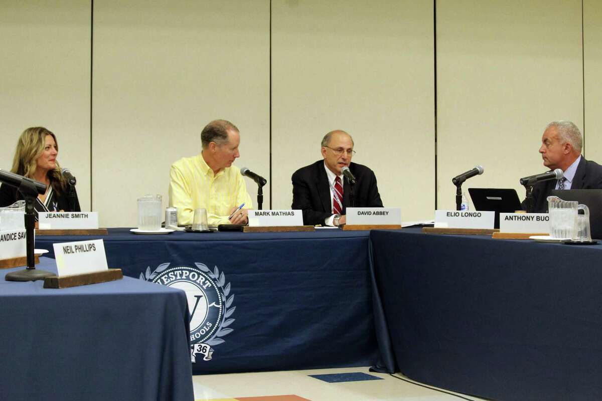 Interim Superintendent David Abbey speaks at a Board of Education meeting on Tuesday. Taken Sept. 3, 2019 in Westport, CT.