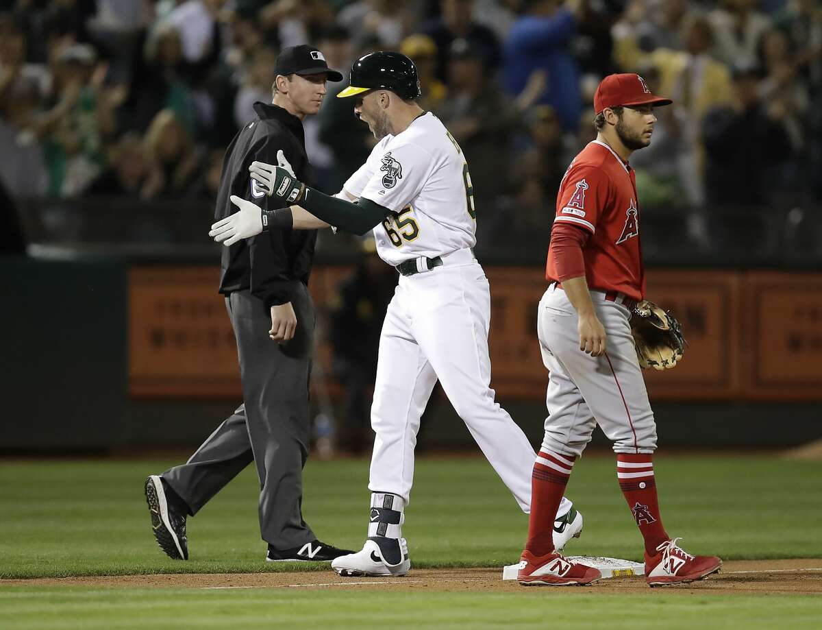 Eric Chavez of the Oakland Athletics celebrates after hitting a walk  News Photo - Getty Images