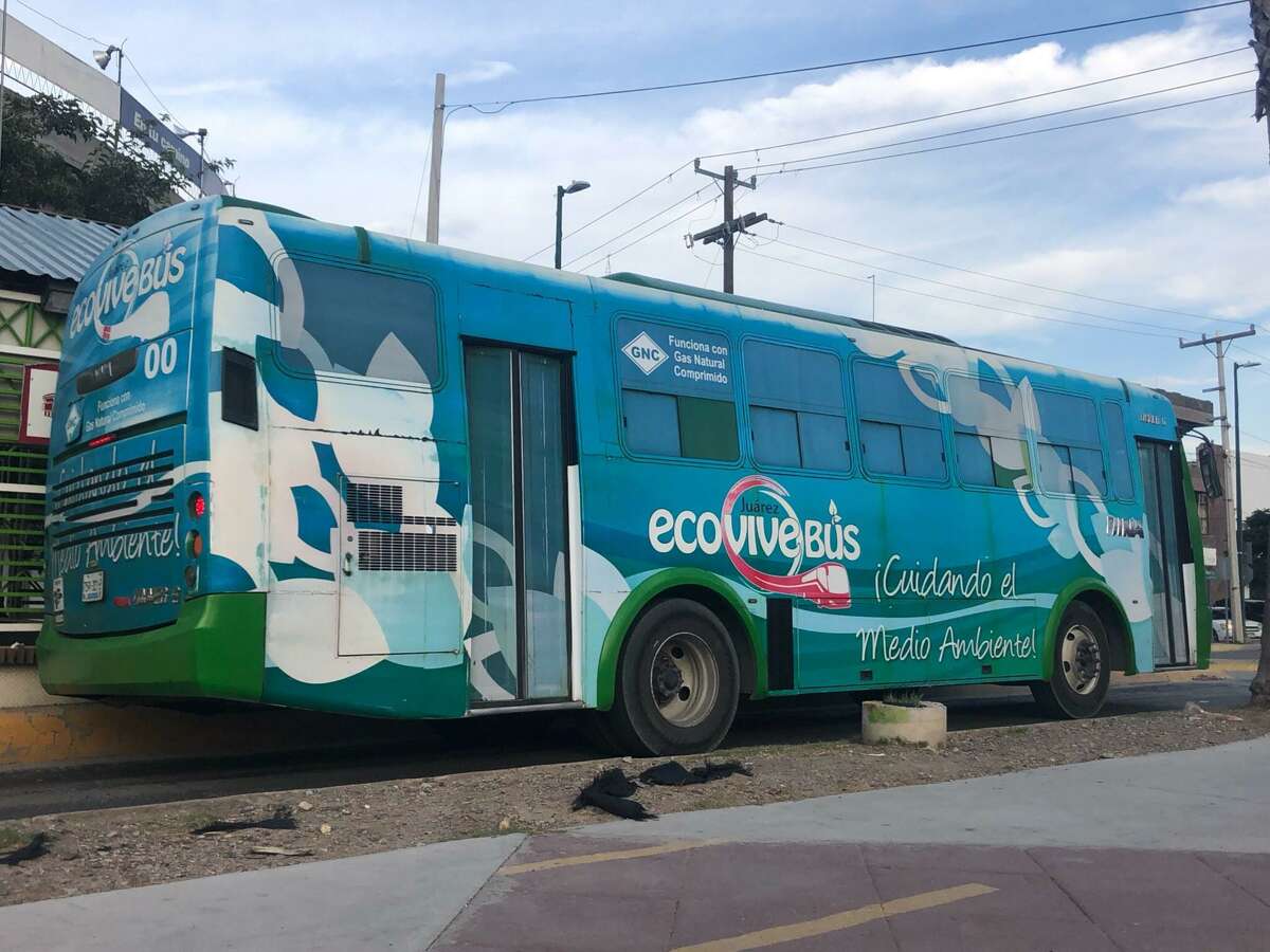 The San Antonio-based North American Development Bank has a program to help border cities make the switch to cleaner-burning buses. No where is that more apparent than Ciudad Juarez, a sprawling city of 1.3 million people just south of El Paso. Branded as the “Eco Bus,” green and blue-colored buses that run on CNG are a common sight in the busy border city.