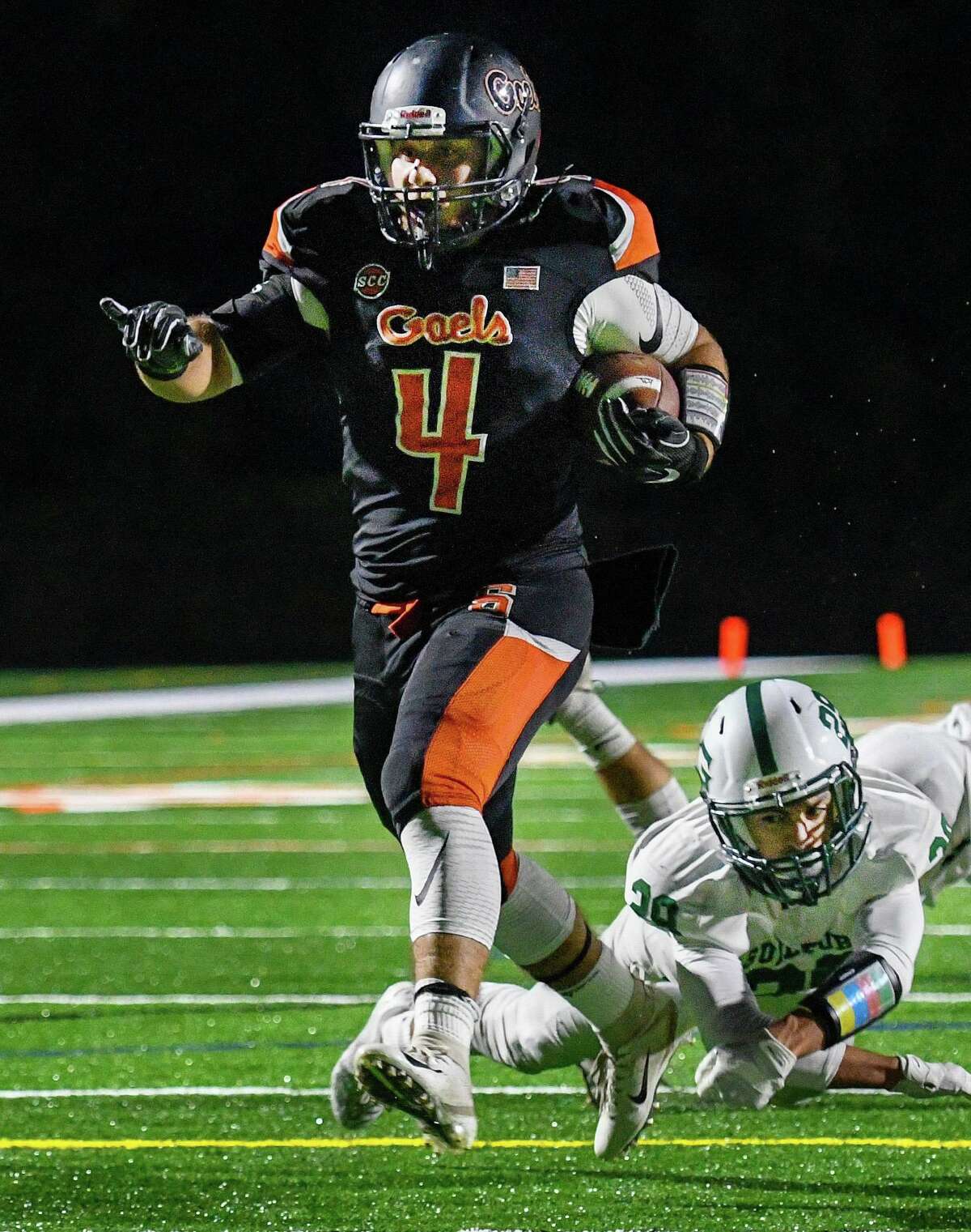 Georgio Ghazal will power the Shelton High running game when the Gaels open their season with West Haven at Finn Stadium on Friday, Sept. 13, at 7 p.m.