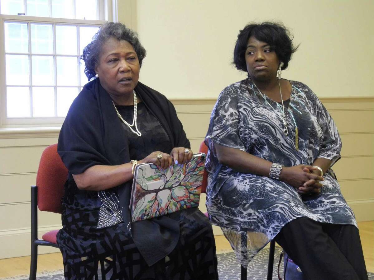 Polly Sheppard, left, and Rose Simmons will be among the members of a panel discussion following the showing of the film Emanuel on Sept. 19 at Wilton Congregational Church. The film recounts events leading up to and the aftermath of the shooting at Emanuel AME Church in Charleston that took nine lives. The women visited Wilton last year for a program on forgiveness.