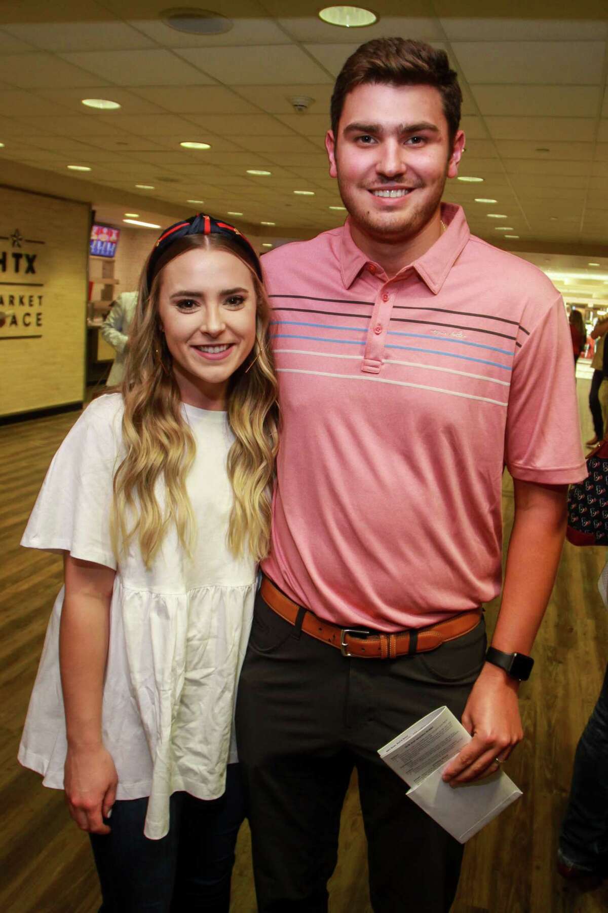 Dallas and Court Brown at Today's Harbor for Children's annual Fantasy Football Draft at NRG Stadium on September 4, 2019.