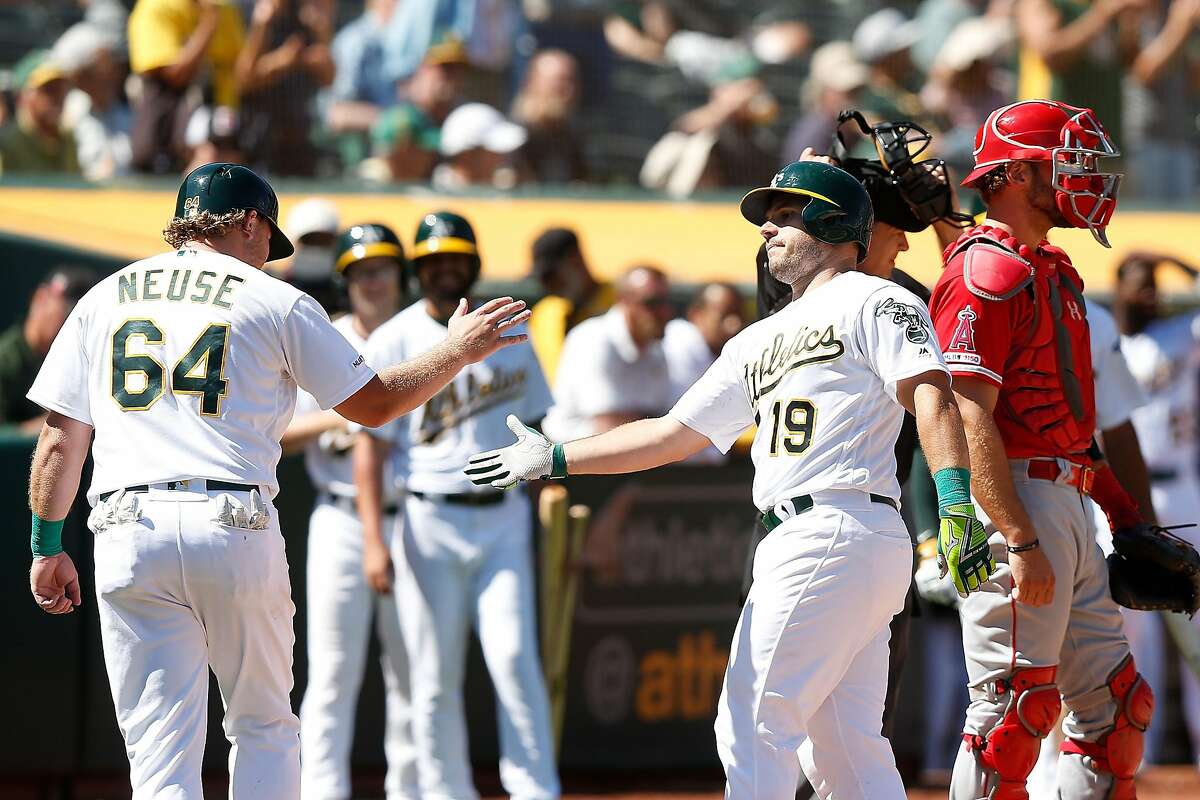 A's rally to complete series sweep with a 10-6 victory over the Angels